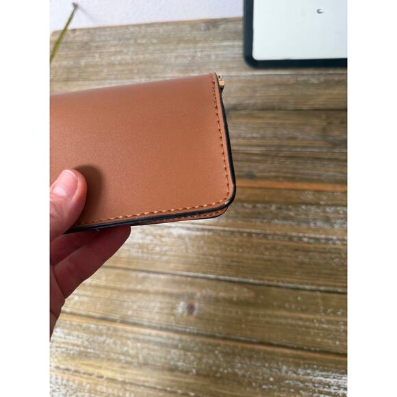 Calvin Klein MINI Card Wallet Key Chain Preppy Minimalist Brown Faux Leather - Picture 4 of 8